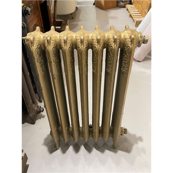Vintage Cast Iron Radiator Painted Gold