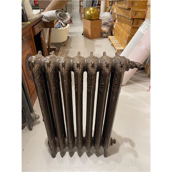 Vintage Cast Iron Radiator Painted Bronze