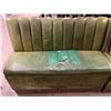 Image 1 : Vintage Green Leatherette Straight Banquette Bench - Upholstery needs repair