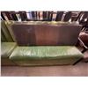Image 1 : Vintage Green Leatherette Straight Banquette Bench - Upholstery needs a little love