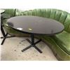 Image 1 : Commercial Grade Oval Dining Table with Black Wood Top and Heavy Metal Base (36" x 54" x 31" tall)