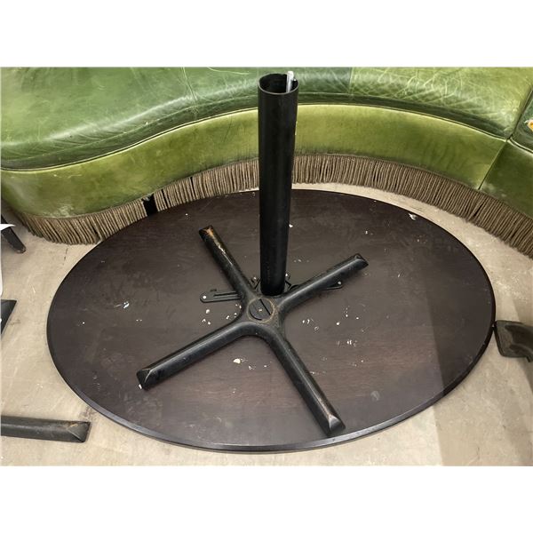 Commercial Grade Oval Dining Table with Black Wood Top and Heavy Metal Base (36" x 54" x 31" tall) B