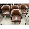 Image 1 : 4 Vintage Brown Leather Pub Chairs with Nail Head Detail - Very solid  furniture