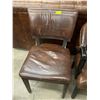 Image 1 : Vintage Brown Leather Chair with Wood Frame Painted Black