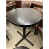 Image 1 : Black Wood Topped Pub Table with Metal  Base (36 tall x 24" diameter)