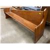 Image 2 : Vintage Wood Church Pew with Carved Cross Detail on the Ends (89" long x 35" tall at the sides) Need