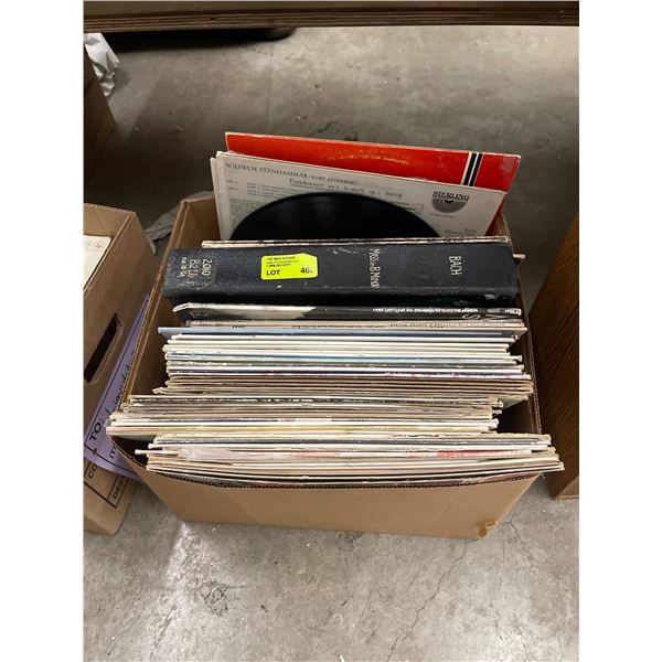 Box of Vintage LP Records (Bach, Lawrence Welk, Ted Weems and more)