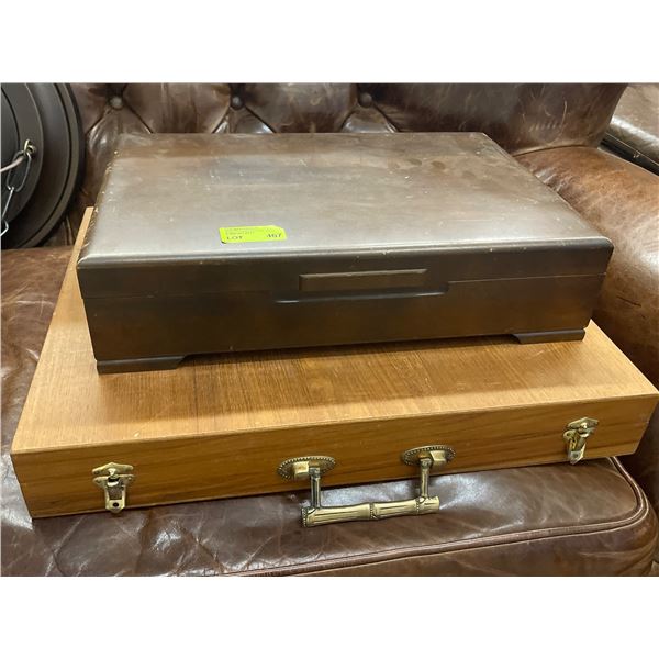 Silver Plated Flatware in a Wood Chest Plus Extra Empty Flatware Chest