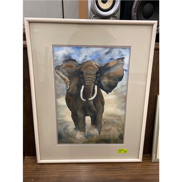 Stunning Watercolour Painting of an Elephant by Shirley Kolb * First Prize winner at a PNE Arts & Cr