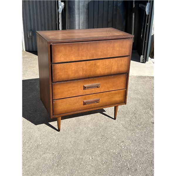 Mid Century 4 Drawer Tallboy Dresser - Approx: 34x18 & 38" tall (see photos)