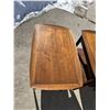 Image 3 : 2 Mid Century Walnut Side / End Tables - Approx: 28 x 18 & 22.5"T