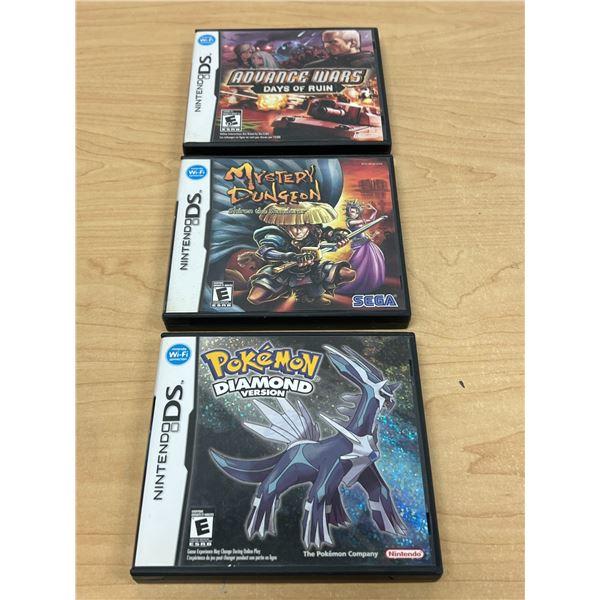 3 Complete Nintendo DS Games - Pokemon Diamon / Mystery Dungeon / Advance Wars
