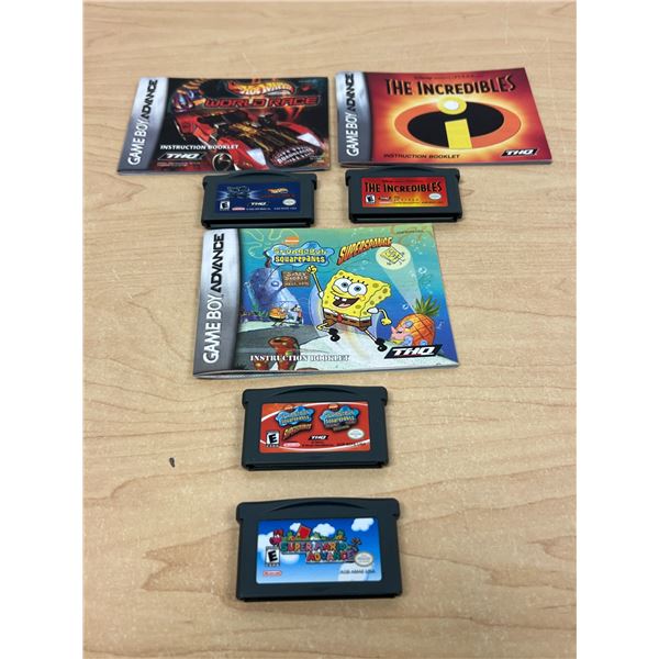 4 Nintendo Game Boy Advance Games Including Super Mario / Spongebob / Incredibles etc