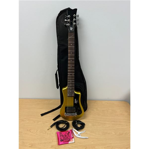 Hofner Shorty Electric Guitar with Bag & Accessories - see photos, not tested - about 34x8"