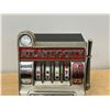 Image 2 : Vintage Atlantic City Slot Machine Coin Bank - Arm Pull Spins the dials. Approx: 8x7 & 11.5"T