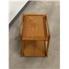 Image 3 : Mid Century Teak Bar Cart / Side Table (Removeable Top) on casters Approx: 24.5x16 & 21"T