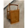 Image 4 : Mid Century Teak Bar Cart / Side Table (Removeable Top) on casters Approx: 24.5x16 & 21"T