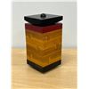Image 2 : Canadian (Montreal) Touchwood Trinket Storage Box with Lid Approx: 3x3 & 6"T