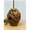 Image 1 : Vintage Burl Wood Handmade Table Lamp - Works - see all photos 18"T 6.5"W