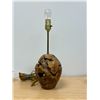 Image 2 : Vintage Burl Wood Handmade Table Lamp - Works - see all photos 18"T 6.5"W