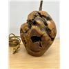 Image 3 : Vintage Burl Wood Handmade Table Lamp - Works - see all photos 18"T 6.5"W