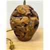 Image 5 : Vintage Burl Wood Handmade Table Lamp - Works - see all photos 18"T 6.5"W