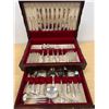 Image 1 : 100+ pcs Flatware in Wood Box Marked: 1847 Rogers Bros IS First Love (see all photos)