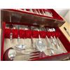 Image 4 : 100+ pcs Flatware in Wood Box Marked: 1847 Rogers Bros IS First Love (see all photos)