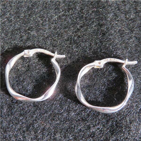 10K White gold earrings.  Approx 3/4" round.  Marked 10K