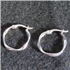 Image 1 : 10K White gold earrings.  Approx 3/4" round.  Marked 10K