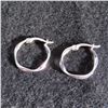 Image 3 : 10K White gold earrings.  Approx 3/4" round.  Marked 10K