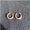 Image 1 : 10K Yellow gold earrings.  Approx 5/8" round.  Marked 10K