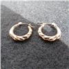 Image 3 : 10K Yellow gold earrings.  Approx 5/8" round.  Marked 10K
