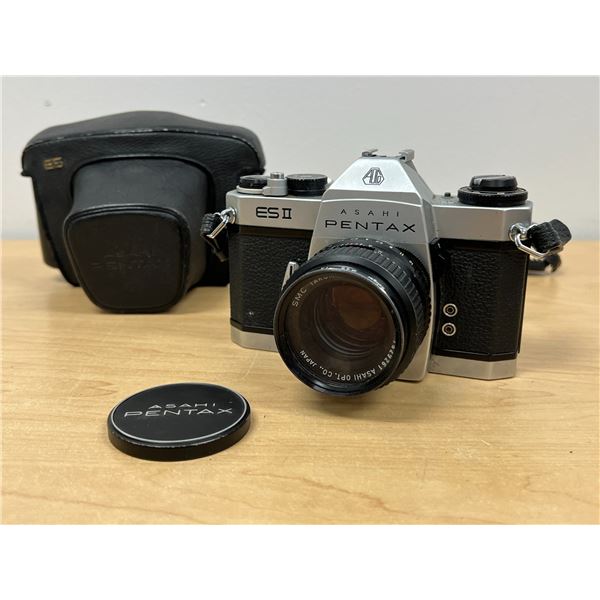 Vintage ASAHI Pentax ES II Film Camera with cover - see all photos, not tested
