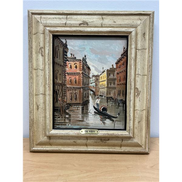 Original Antonio De Vity Venice Scene Small Frame approx: 13.5x15.5"