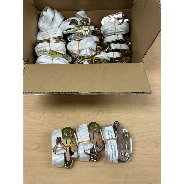 24 Ratchet Tie Down Straps 1" with J Hook 1,500 lbs