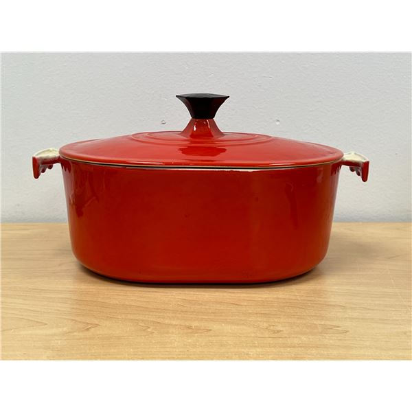 Lavec Cast Iron Enameled Oval Dutch Oven - about 10"W 4"T