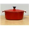 Image 1 : Lavec Cast Iron Enameled Oval Dutch Oven - about 10"W 4"T