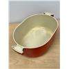 Image 4 : Lavec Cast Iron Enameled Oval Dutch Oven - about 10"W 4"T