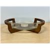 Image 1 : Teak Wood Holder with 13.5" Pyrex Oval Baking Dish