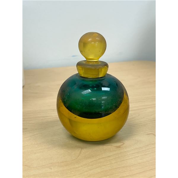 Vintage Art Glass Perfume Bottle with Stopper