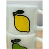 Image 2 : 2 Fire King Super Fruit Pattern Stacking Coffee Mugs