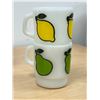 Image 4 : 2 Fire King Super Fruit Pattern Stacking Coffee Mugs