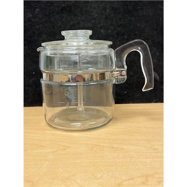 Complete / Nice Vintage Pyrex Flameware 6 Cup Coffee Percolator