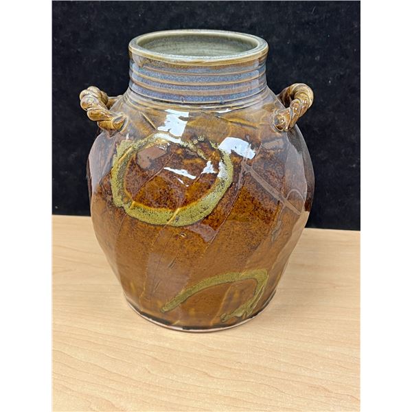 Artist Signed Studio Art Pottery Vessel / Planter Pot Approx: 8"T 7"W