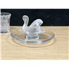 Image 2 : 4 Lalique France Glass pieces - 3 Shot Glasses & 4" swan trinket Dish