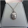 Image 2 : 925 Sterling Scarab pendant on 24" chain.  Scarab marked STERLING, chain marked 925