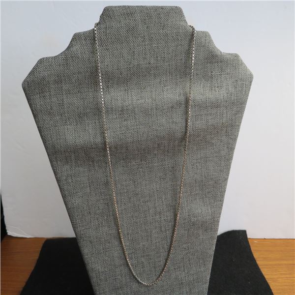 925 box linked 24" chain.  Perfect men's chain!  Marked 925