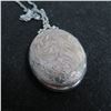 Image 3 : Sterling locket and 20"chain.  Beautiful large vintage locket!   Both marked STERLING