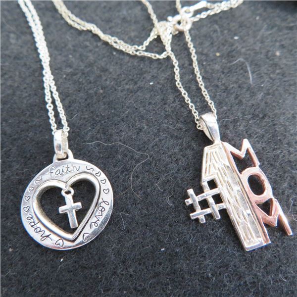 925 set of two chain/pendants.  Perfect Mother's Day gift idea!  All marked 925